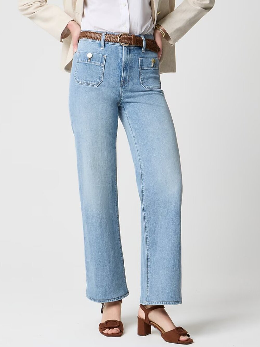 J. Crew Slim Wide Leg Sailor Jeans All Day Stretch Size 27 NWT